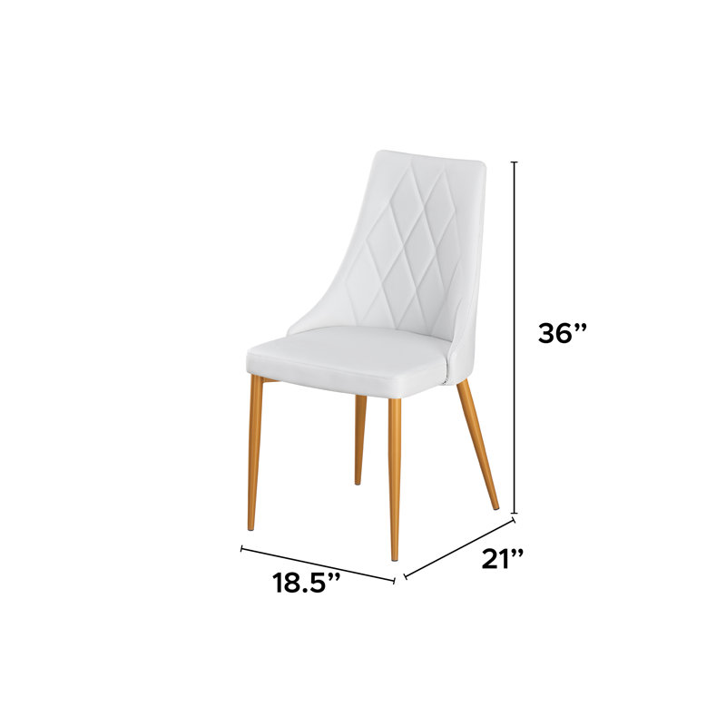 Chaise d'appoint Kaysten, Similicuir blanc
