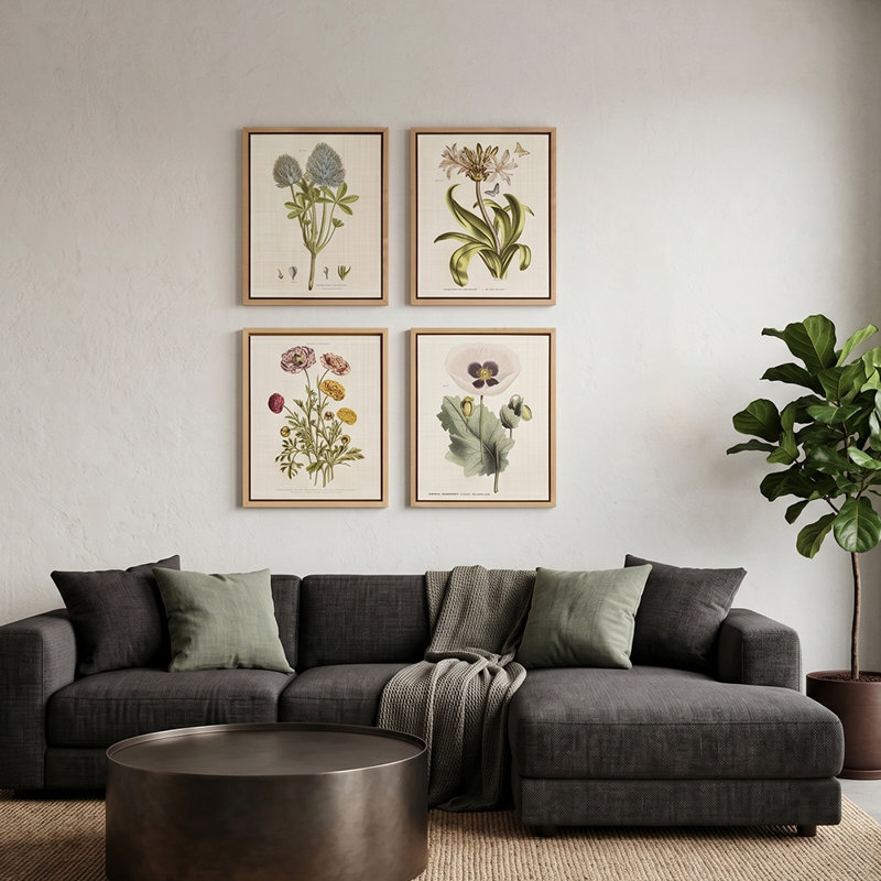 Framed Floral Canvas Wall Art