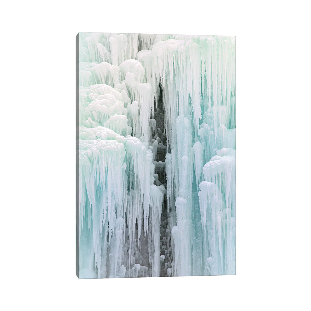 Cave in Frozen Waterfall by Nik Rave - Wrapped Canvas Graphic Art