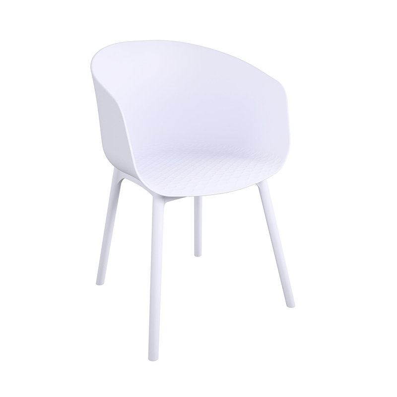 Abiageal Patio Dining Side Chair, White