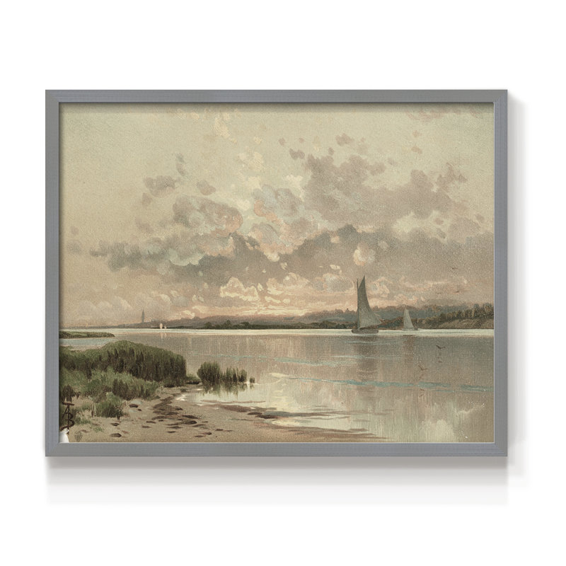 Paysages rétro-CDIX - reproduction encadrée, H 11 po x l 14 po, Gris