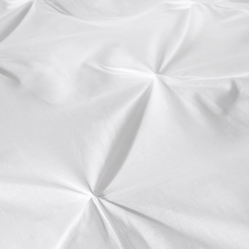 Roulf Polyester No Pattern Duvet Cover Set with Pillowcases Included, King Duvet Cover + 2 Standard Pillowcases, White