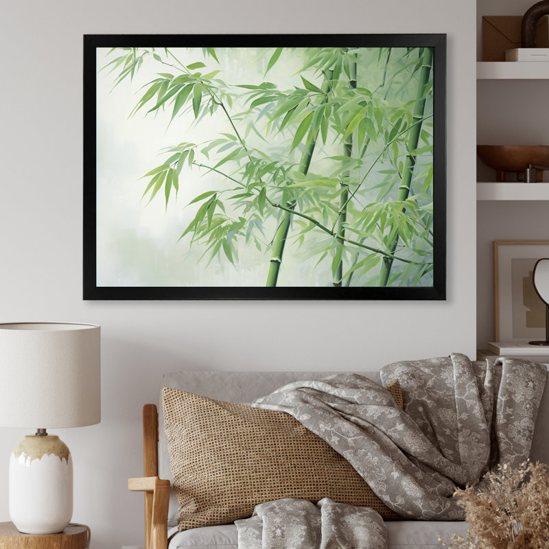 Bamboo Romantic Dream VII, reproduction d'art sur toile, H 16 po x l 32 po x P 1 po, Cadre photo noir