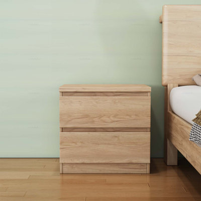 End Table with 2 Drawers,Handle-Free Design