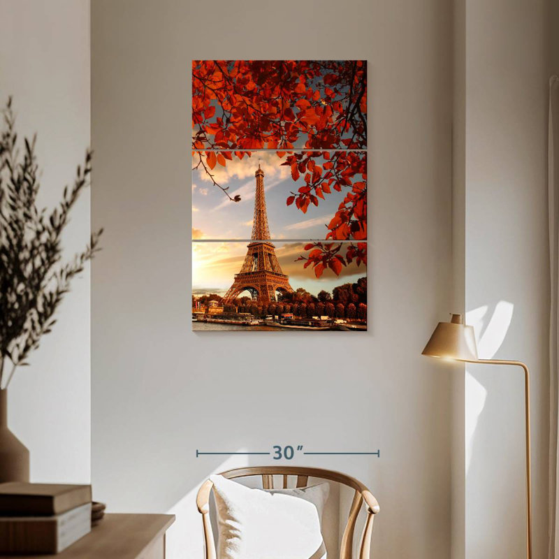 Masam, coucher de soleil d'automne à Paris, H 57 po x l 36 po