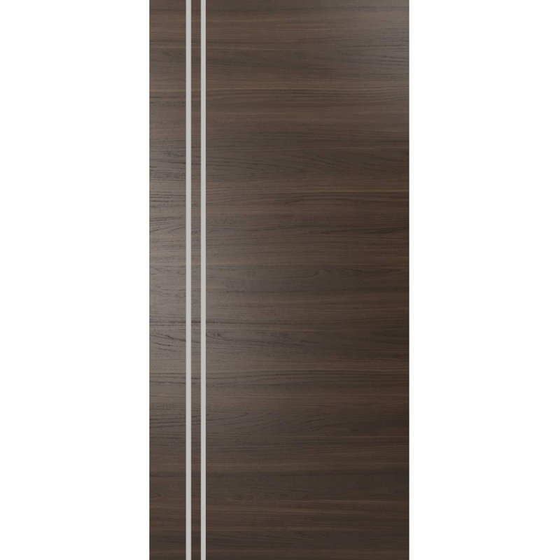 Porte pliante en bois massif massif, 32 po x 96 po, Frêne chocolat