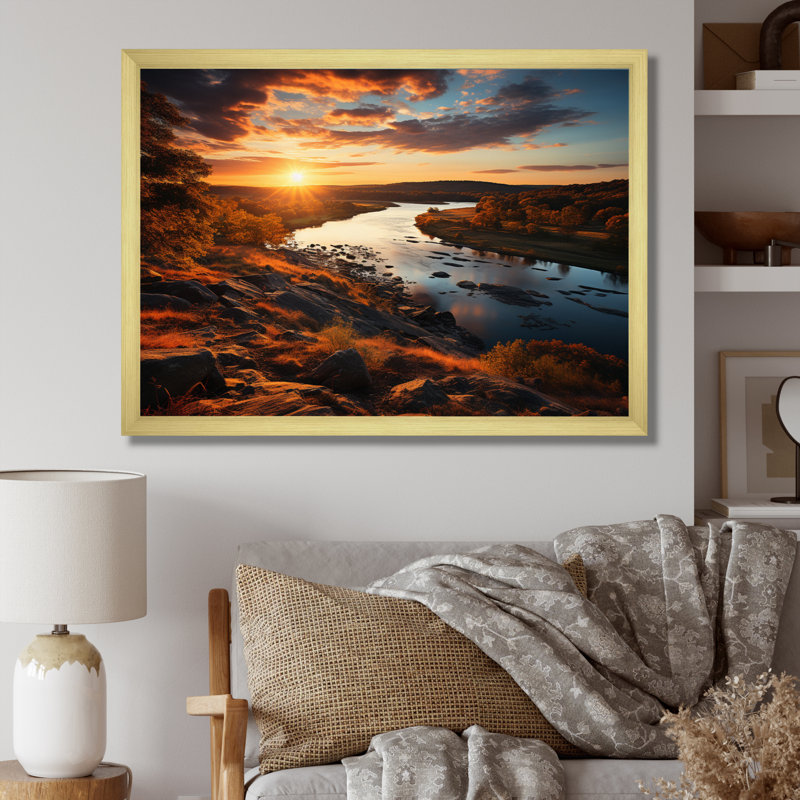 Paysage côtier du Delaware I sur toile, H 12 po x l 20 po x P 1 po, Encadrement doré