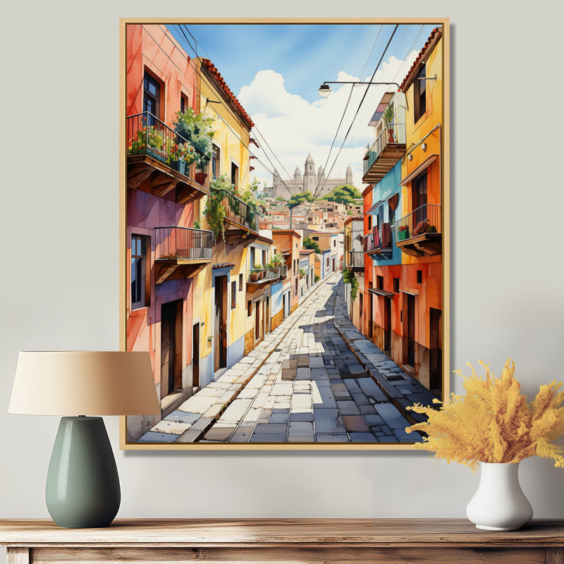 Latayna, Mexique coloré, Oaxaca surréalisme II - Mexique, impressions sur toile, 20" H x 12" W, Gold Picture Framed