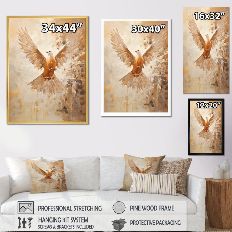 «Cerulean Calm Graceful Dove II», reproduction sur toile, Cadre simple noir, H 40 po x l 30 po x P 1,5 po