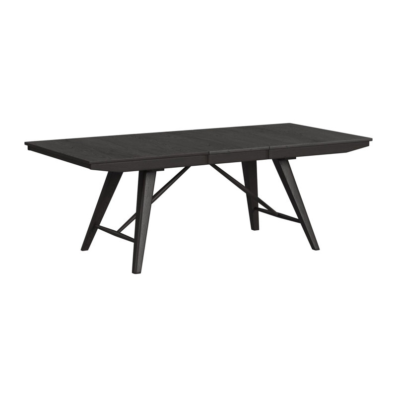 Catriona 40" Wide Solid Ash Trestle Dining Table, Black