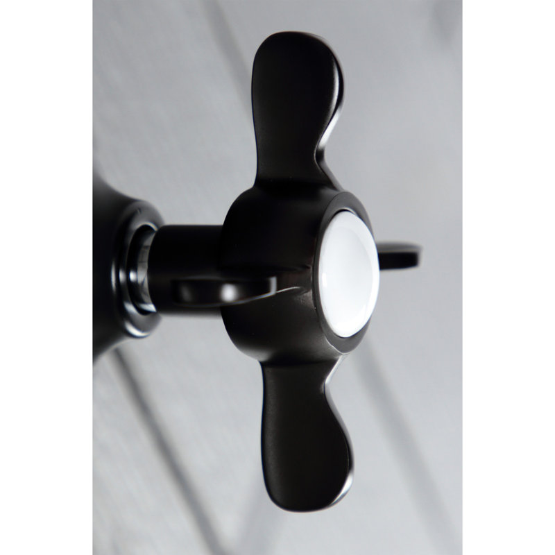 Kingston Brass Single-Handle Wall Mount Three-Way Diverter Valve with Trim Kit, Matte Black