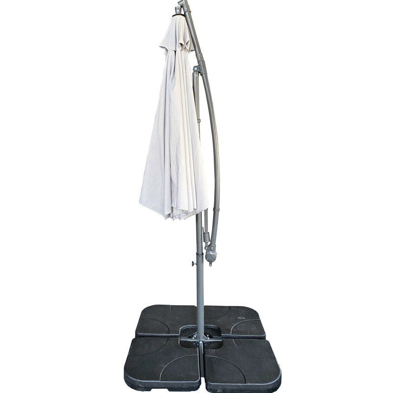Parasol de patio suspendu 10 pi gris