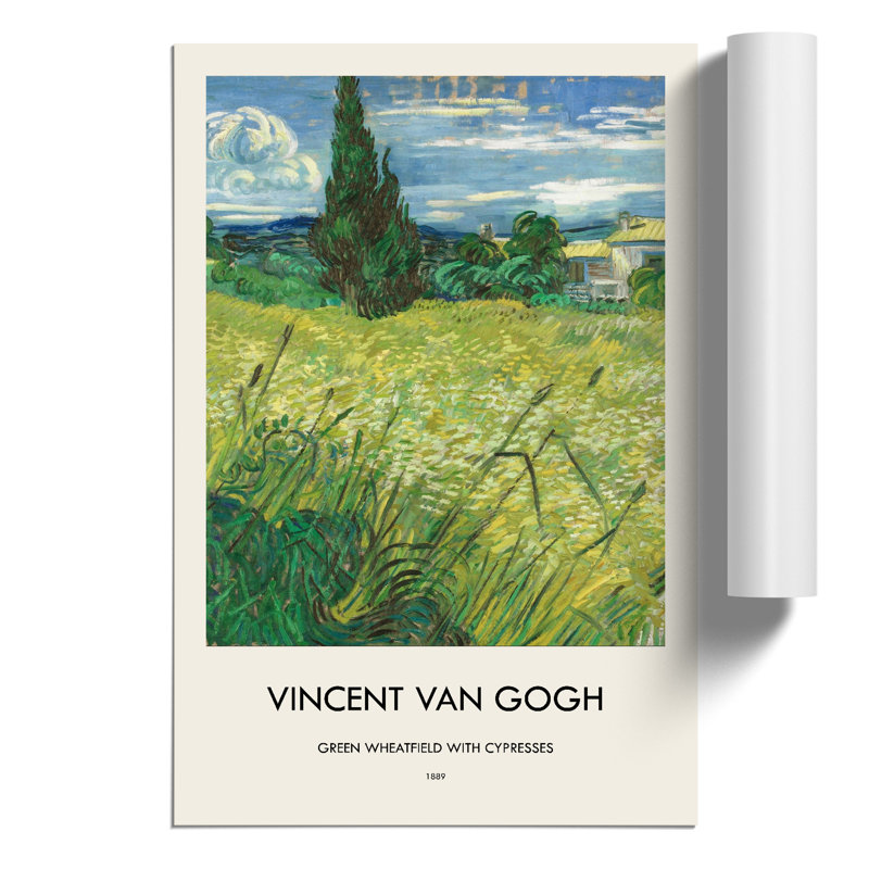 Green Field by Vincent Van Gogh - No Frame Painting, 59cm H x 42cm W x 0.1cm D