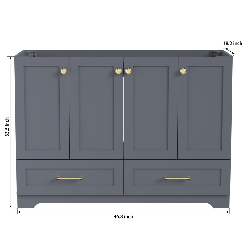 Meuble-lavabo gris rustique sans comptoir ni lavabo 48 po Rustic