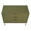 Commode cannelée 35 po Dumbo - vert olive (3 tiroirs)-996966298