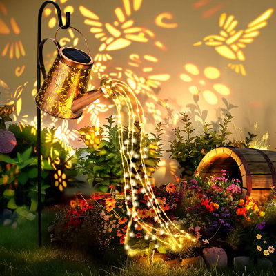 Single Solar Watering Can with Lights, Waterproof Outdoor Garden Decor for Patio, Pathway and Yard