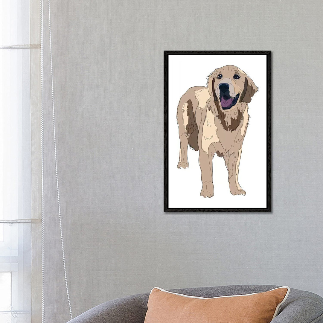 Golden Retreiver von Sketch And Paws - Galerie-verpackte Leinwand Giclée