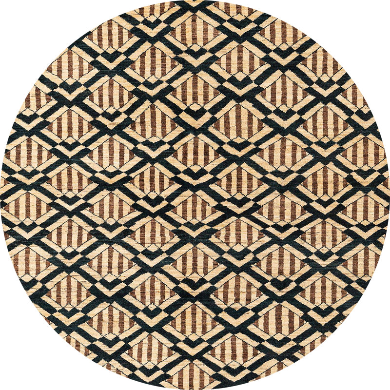 Geometric Indoor Rug, Round 4'
