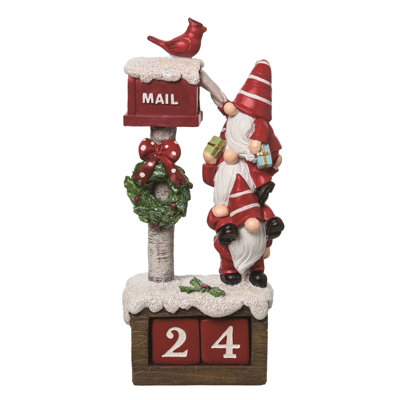 Ensemble de 3 compte à rebours gnome de Noël multicolore en résine 8,5 po The Holiday Aisle®
