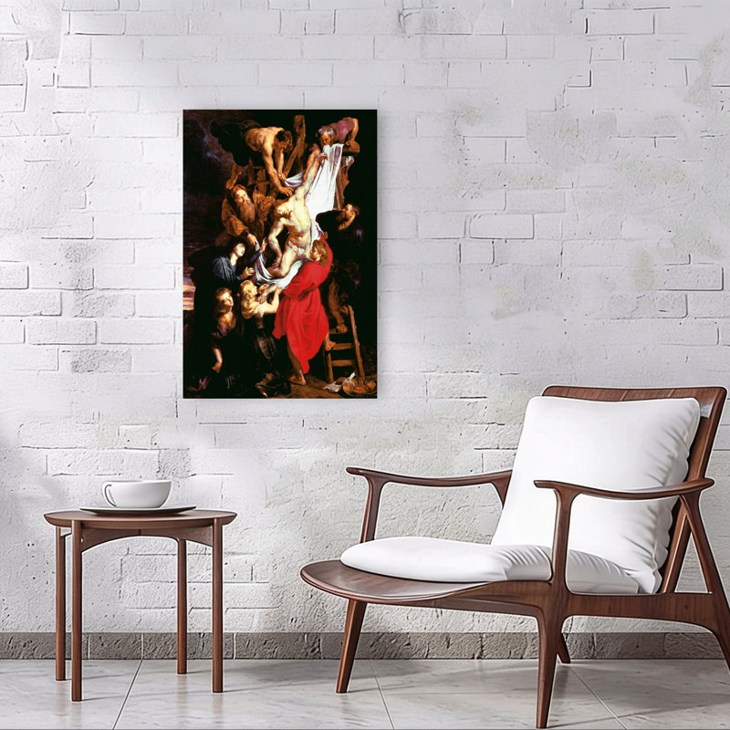 The Descent From The Cross, Central Panel Of The Triptych, 1611-14 Classic Contemporary Wall Art Print by Peter Paul Rubens - Wrapped Canvas Print