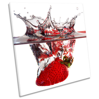 Z6246 Strawberry Kitchen Splash Picture 1 Piece Wrapped Canvas Wall Art