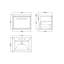 Hudson Reed Lille 600mm Fern Green 1 Drawer  Wall Hung Vanity Unit With 3 Tap Holes Fireclay Basin-134740170-134740171