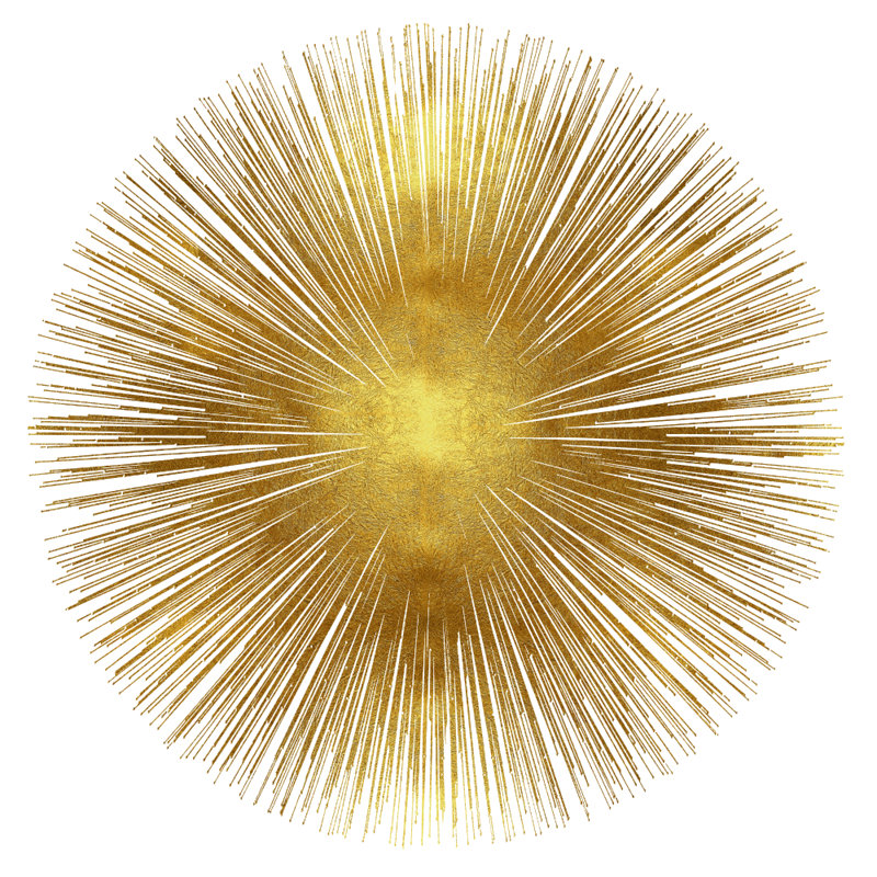 Sunburst Soft Gold I by Abby Young - Wrapped Canvas Art Prints, 30cm H x 30cm W x 3.8cm D, Gold