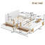 Lit plateforme double avec tiroirs de rangement, structure de lit en bois massif avec garde-corps, petite tablette et crochets, aucun sommier nécessaire, blanc