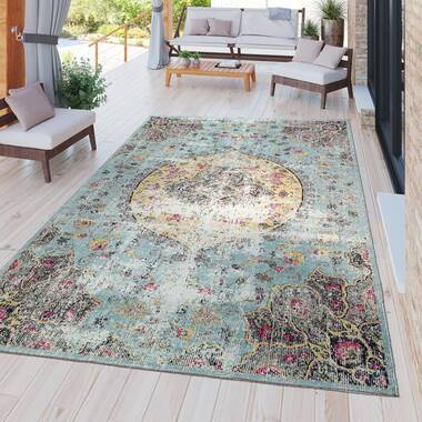 Weyland Floral Power Loom Blue/Orange Indoor/Outdoor Patio Rug World Menagerie Rug Size: Rectangle 12' x 15