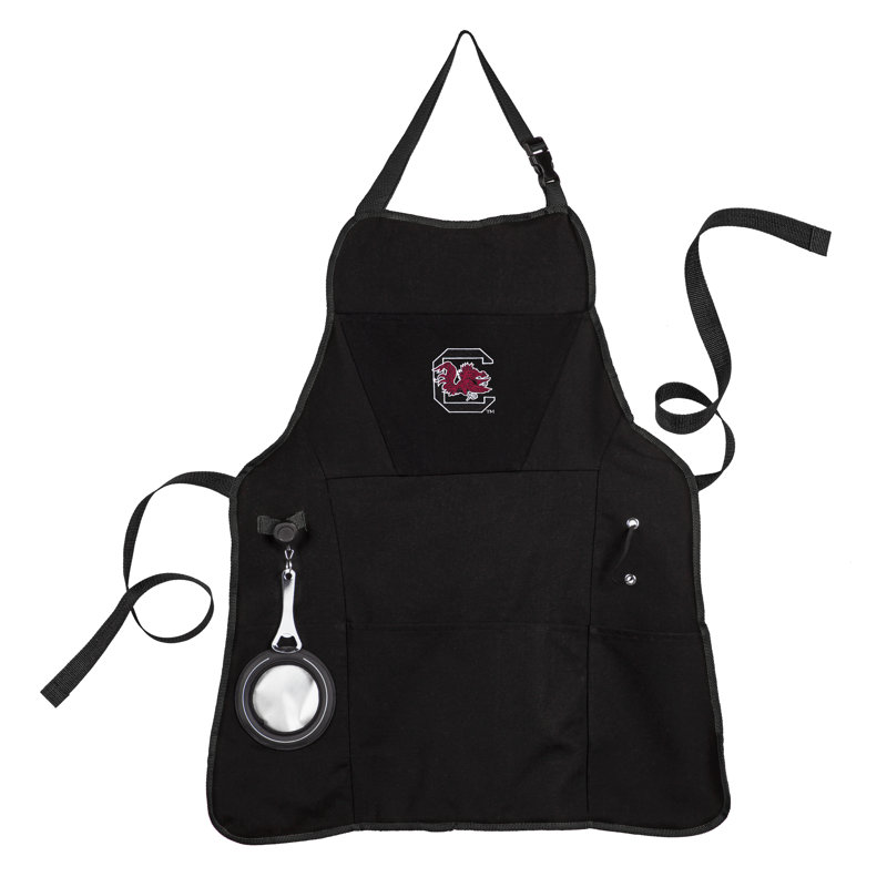 No Pattern Cotton Bib Apron, Black, NCAA South Carolina