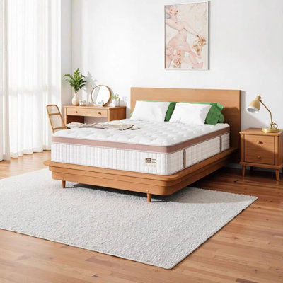 14 Inch Firm Hybrid Queen Mattress with Gel Memory Foam & Pocket Springs - Pressure Relief, Motion Isolation, Ergonomic Modern Bed