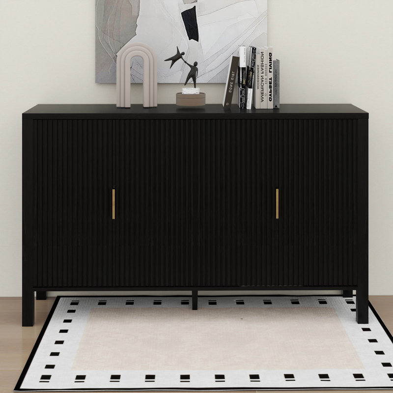 Armoire de rangement à rayures Modern Modern, Noir