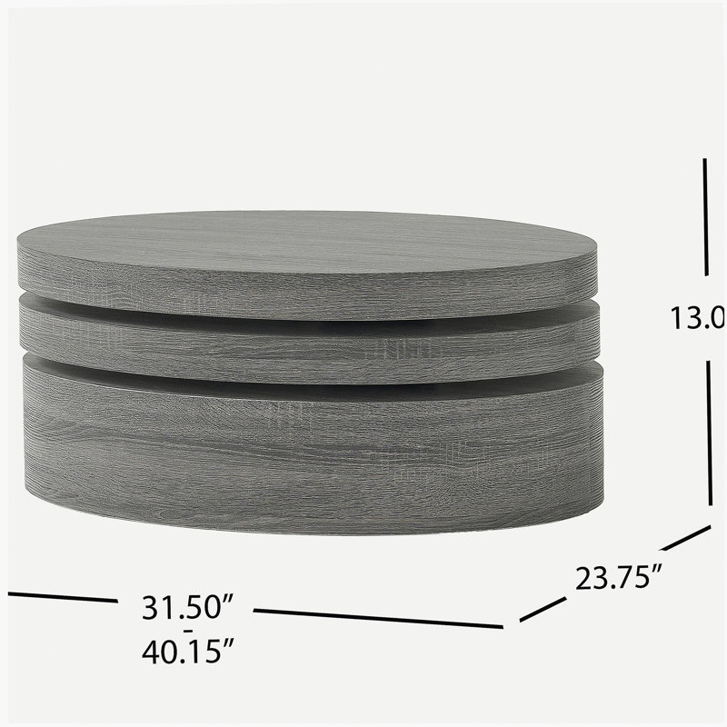 TABLE BASSE MODERNE ROTATIF - Noir mat