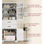 Armoire de rangement avec espace de rangement multifonctionnel, portes avec tablettes de rangement, 2 tiroirs, tablette réglable, blanc