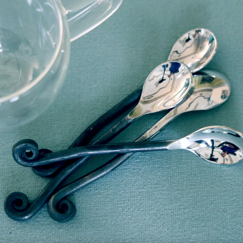 Treble Clef Matte Black Stainless Steel Mini Spoons Set