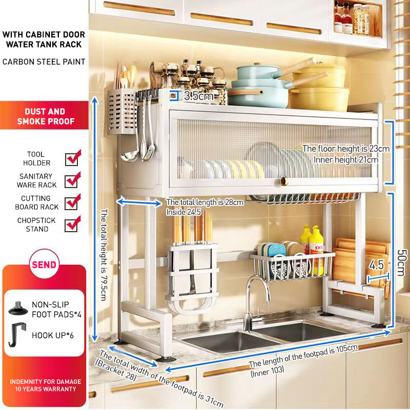 Égouttoir à vaisselle 41,3 po, Blanc, H 31,2 po x l 41,3 po x P 11 po