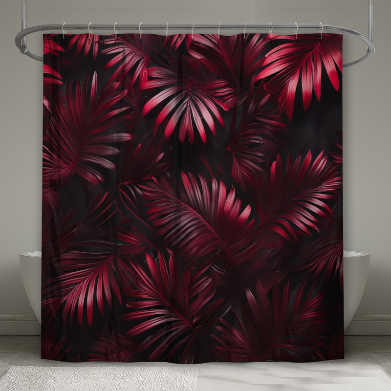 Rideaux de douche Red Palm, L 70 po x H 72 po