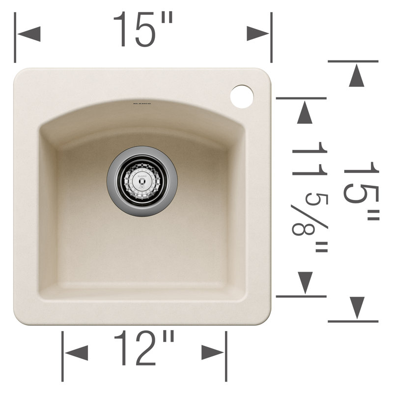 Diamond SILGRANIT 15" Dual Mount Bar Sink - Soft White, Soft White