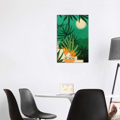 Exotic Garden Nightscape - Wrapped Canvas Print