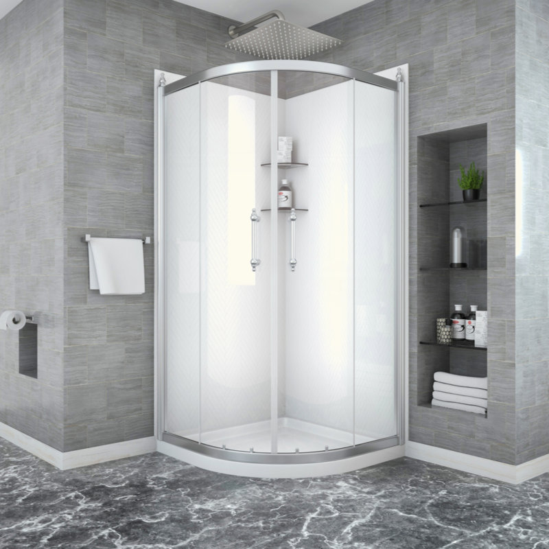 Porte de douche 36 po x 75 po avec cabine de douche encadrée