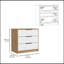 Commode H 27 po, commode 3 tiroirs, plateau, blanc / chêne clair-1342259574
