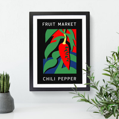 Red Chili Pepper Fruit Market Exhibition Vol.1 - Single Picture Frame Print on Wood