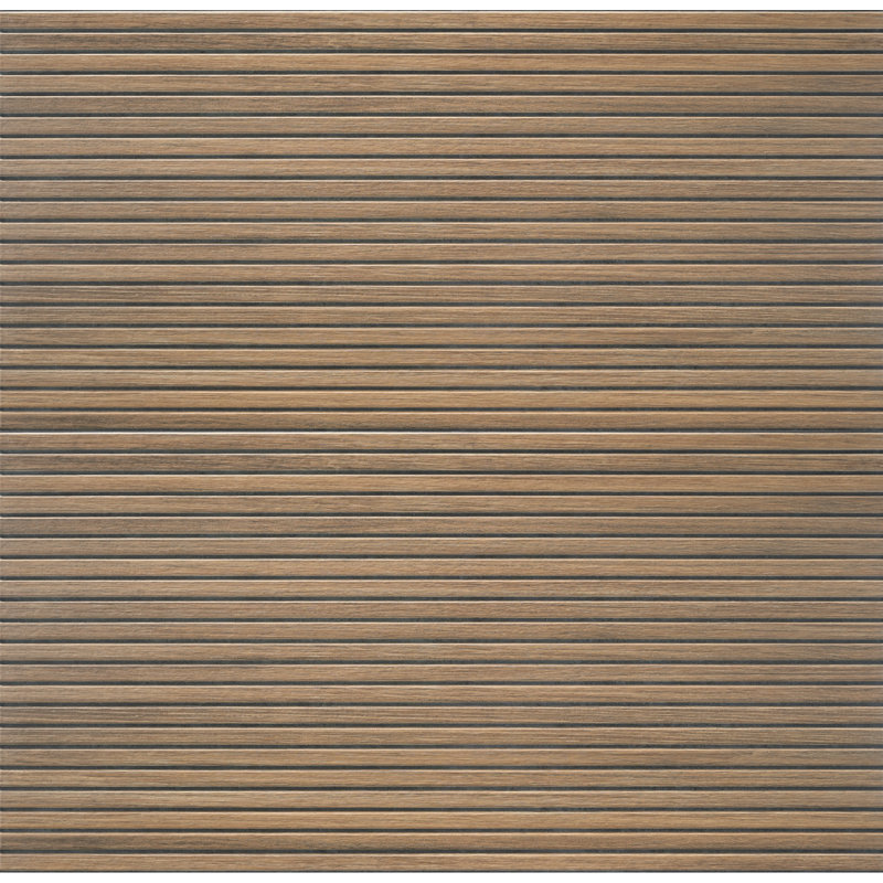 Carrelage mural aspect bois en porcelaine nervurée 24 po x 48 po Sake (15,49 pieds carrés / caisse), Teck d'Osaka