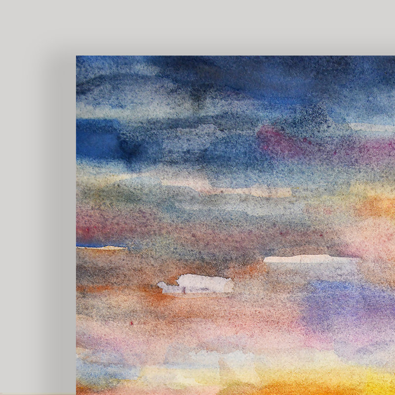 «Glorious Sunset» par Norman Wyatt Jr. - peinture à cadre flottant, H 40 po x l 30 po x P 1,5 po