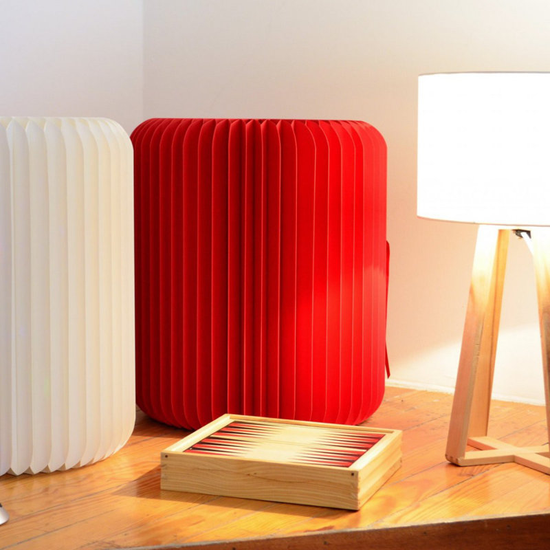 Cardboard Accent Stool, Red