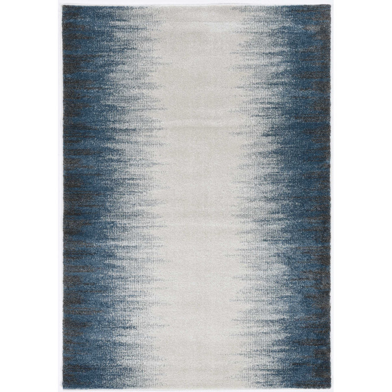 Tapis ivoire dégradé bleu