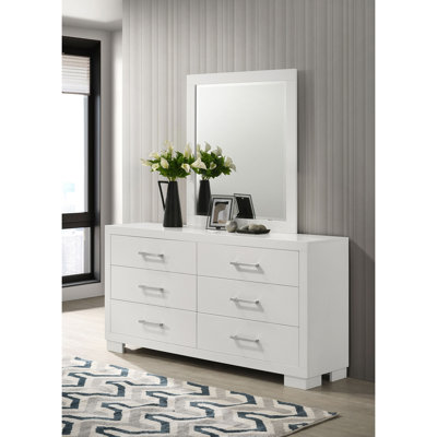 Commode 6 tiroirs avec miroir