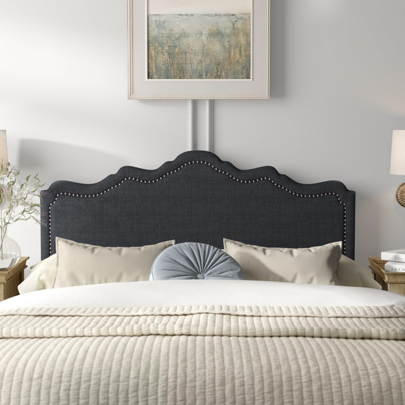 Tête de lit tapissier Hilfried, Gris foncé, Très grand