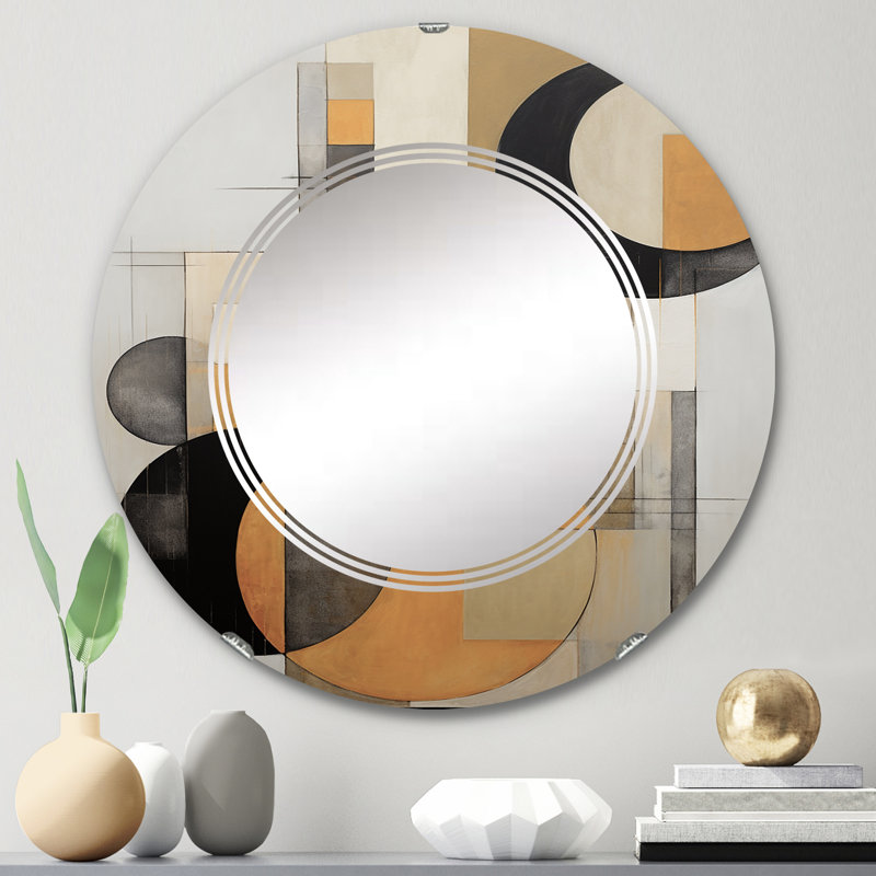 Enduro - Miroir mural moderne rond, 24 po x 24 po