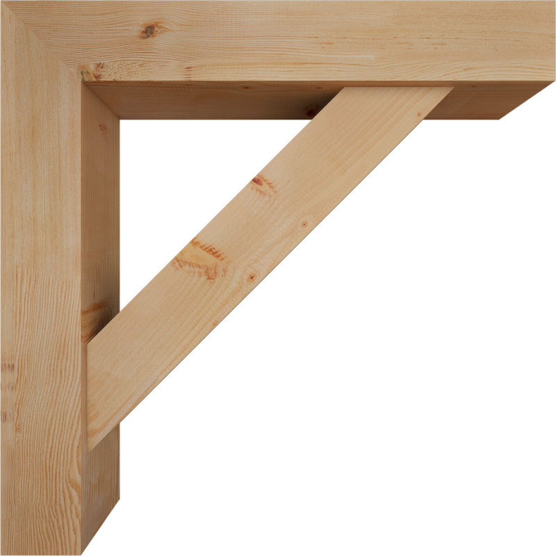 Support de bloc traditionnel avec entretoise décalée, 38 x 38, Sapin Douglas de l 7 1/2 (lisse)